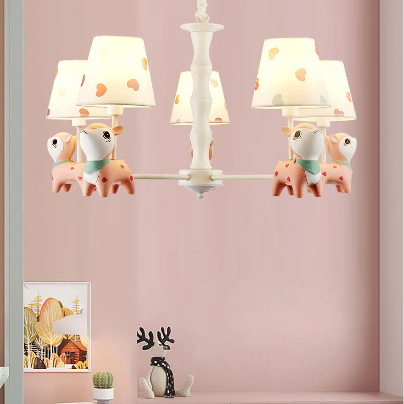 Estilo nórdico Macron Chandelier Costilla Multi-Head Luz de tela de tela múltiple para sala de estar
