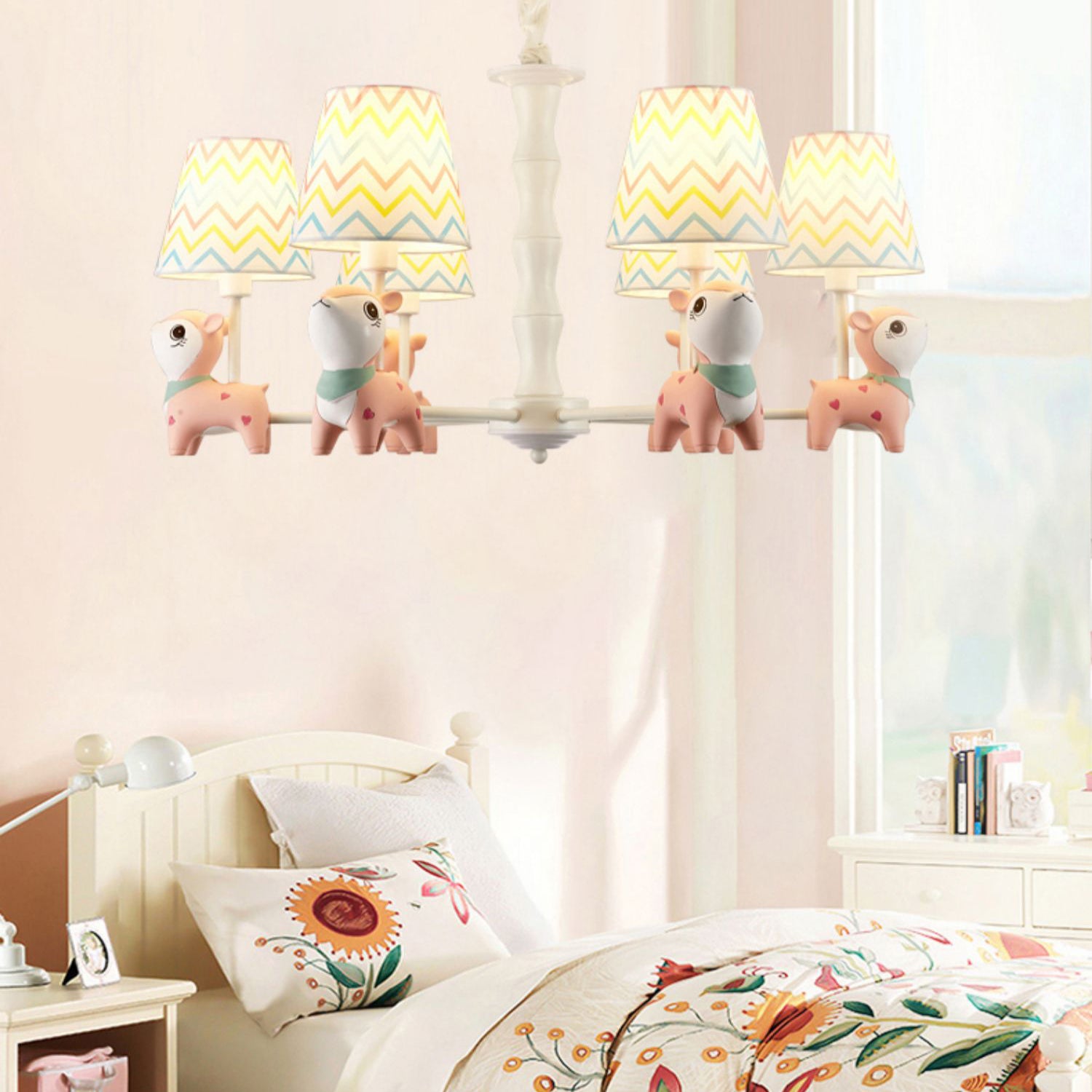 Estilo nórdico Macron Chandelier Costilla Multi-Head Luz de tela de tela múltiple para sala de estar