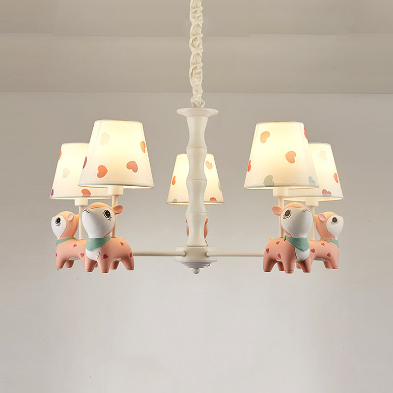 Estilo nórdico Macron Chandelier Costilla Multi-Head Luz de tela de tela múltiple para sala de estar