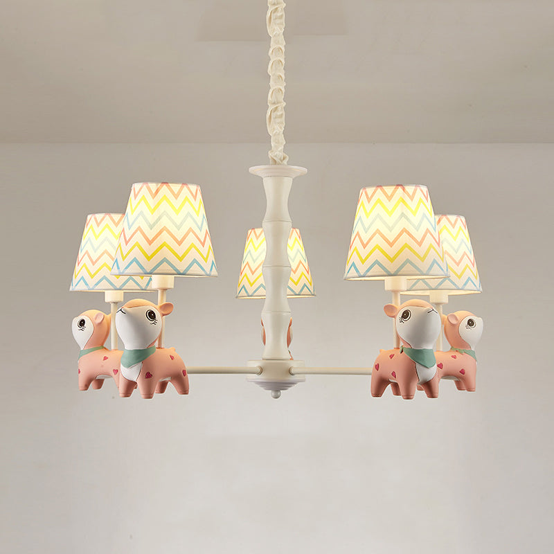 Nordic Style Macron Chandelier Pendant Multi-Head Fabric Chandelier Light for Living Room
