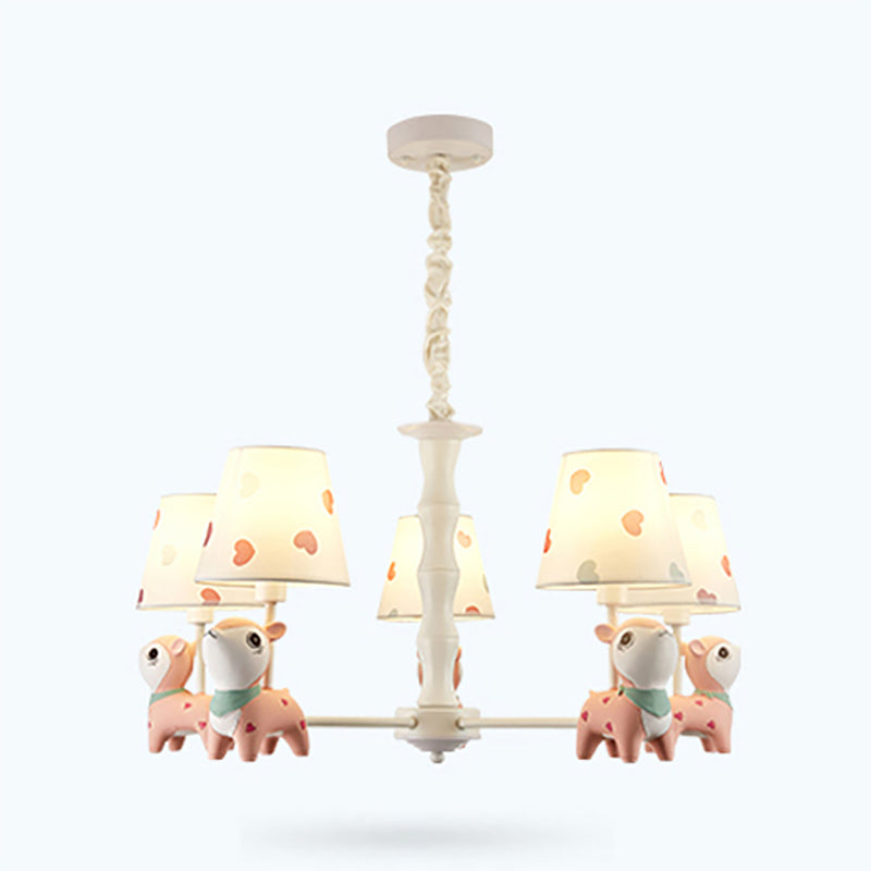 Estilo nórdico Macron Chandelier Costilla Multi-Head Luz de tela de tela múltiple para sala de estar