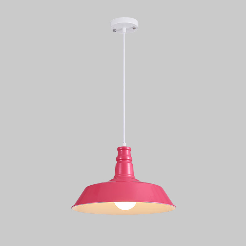 Lampada a sospensione a forma di fienile multicolore Metal industriale 1 ristorante Bulb Hanging Light