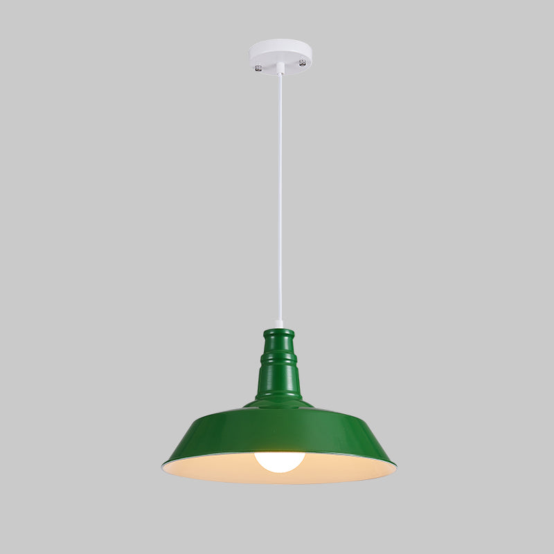 Lampada a sospensione a forma di fienile multicolore Metal industriale 1 ristorante Bulb Hanging Light