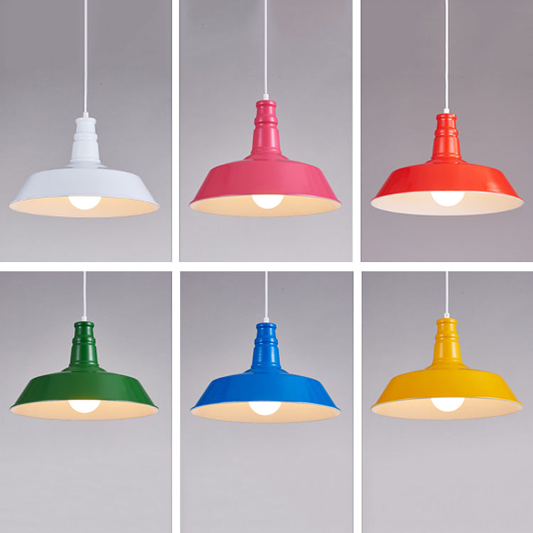 Lampada a sospensione a forma di fienile multicolore Metal industriale 1 ristorante Bulb Hanging Light