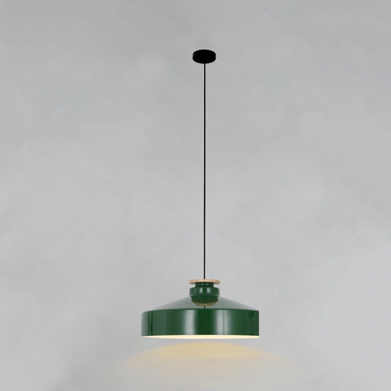Lampada a sospensione verde a bulbina singola Metal Geometric Luce sospesa per sala da pranzo