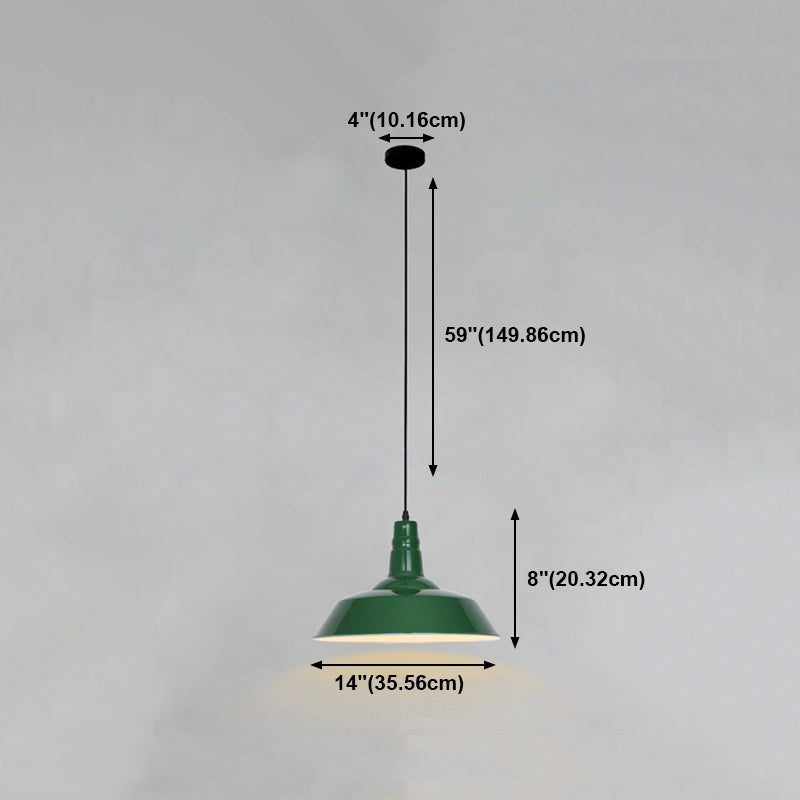 Lampada a sospensione verde a bulbina singola Metal Geometric Luce sospesa per sala da pranzo
