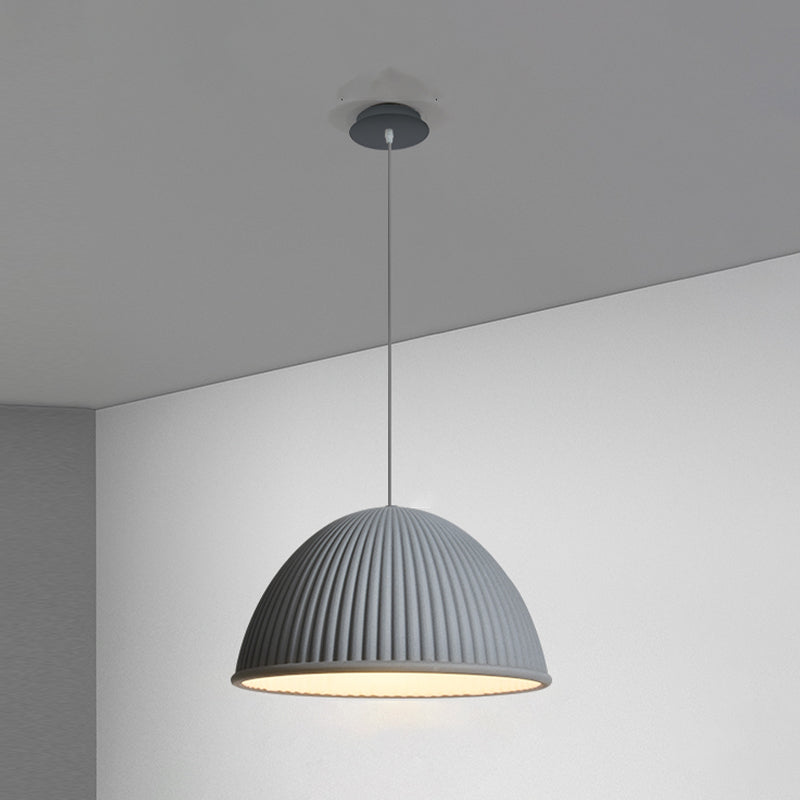 Salle à manger suspendue résine 1 ampoule de style macaron de style macaron en dôme