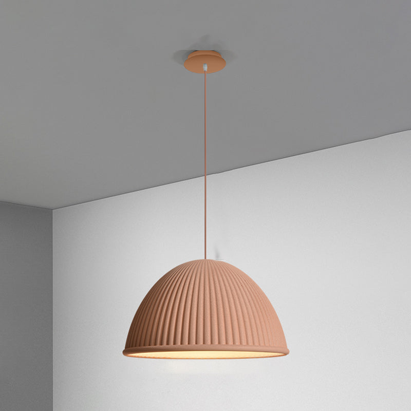 Salle à manger suspendue résine 1 ampoule de style macaron de style macaron en dôme