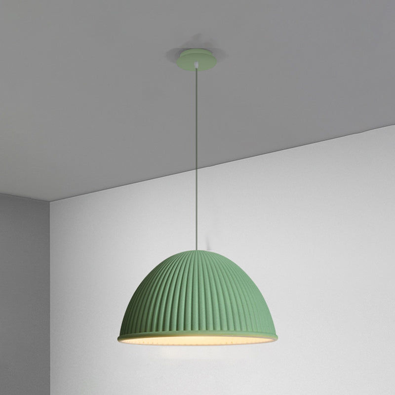 Salle à manger suspendue résine 1 ampoule de style macaron de style macaron en dôme
