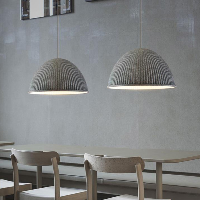 Salle à manger suspendue résine 1 ampoule de style macaron de style macaron en dôme