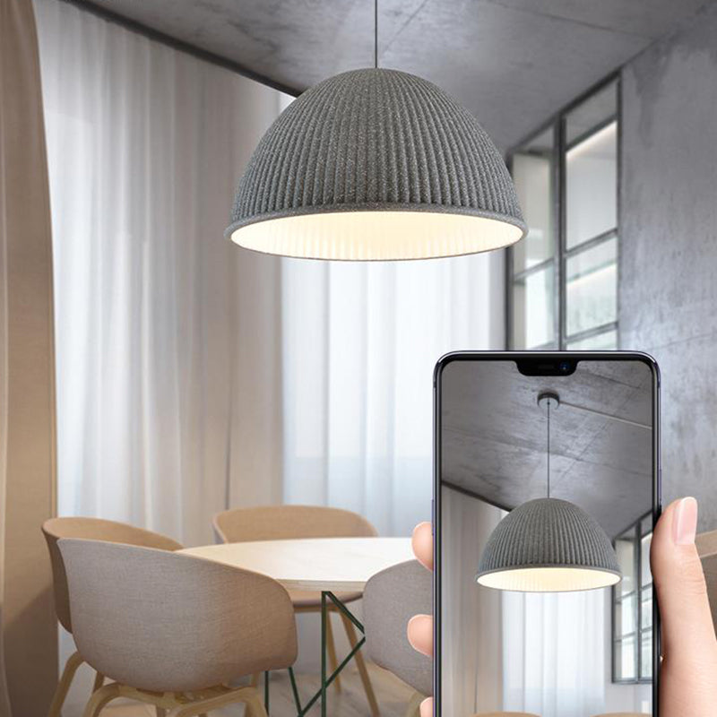 Salle à manger suspendue résine 1 ampoule de style macaron de style macaron en dôme