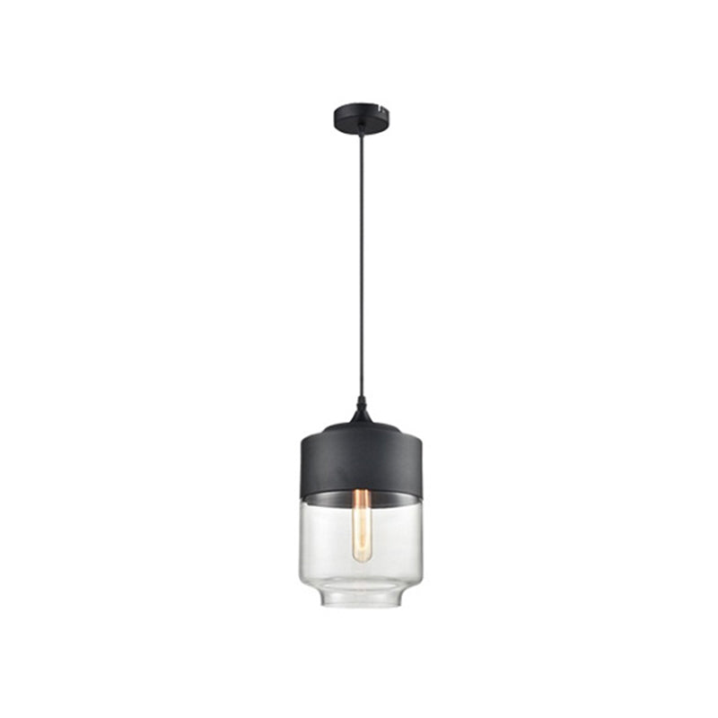 Nordic Glass Geometric Pendant Lamp Single-Bulb Dining Room Hanging Light