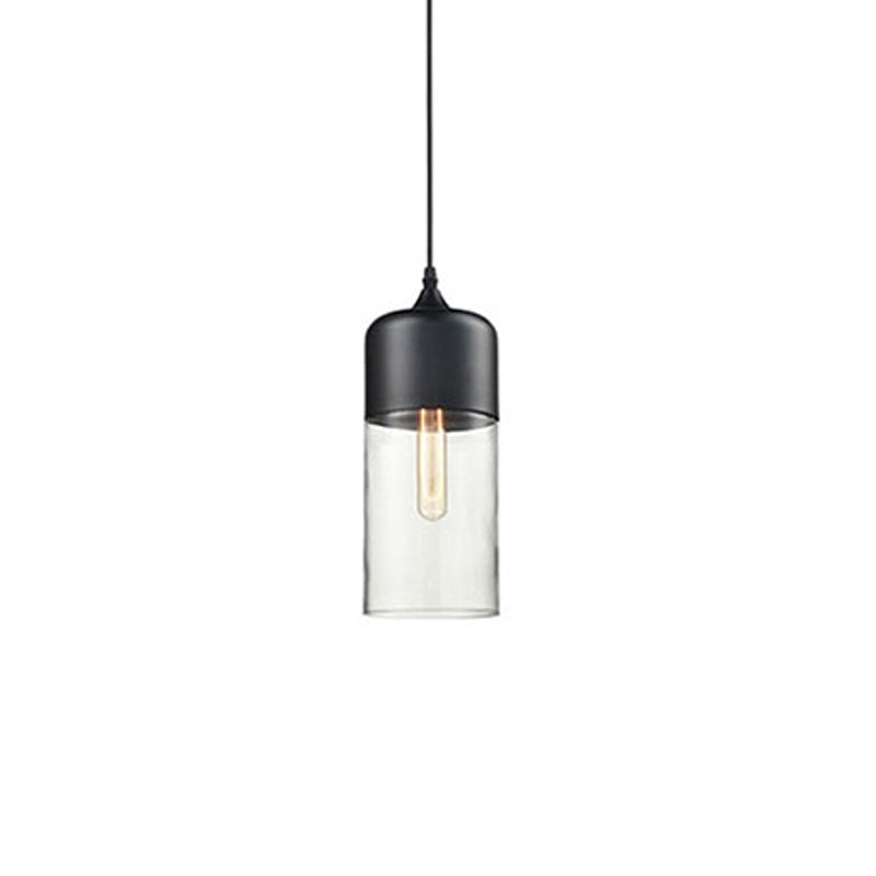 Nordic Glass Geometric Pendant Lamp Single-Bulb Dining Room Hanging Light