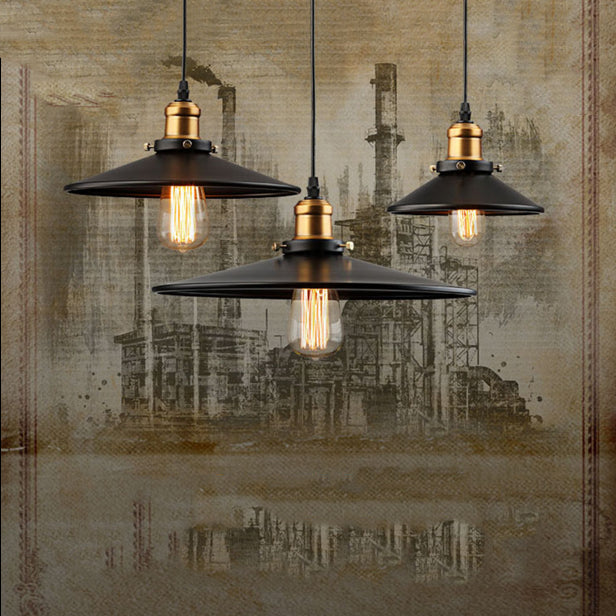 Lampada a sospensione di ferro a bulbo singolo a sospensione a bulbo singola