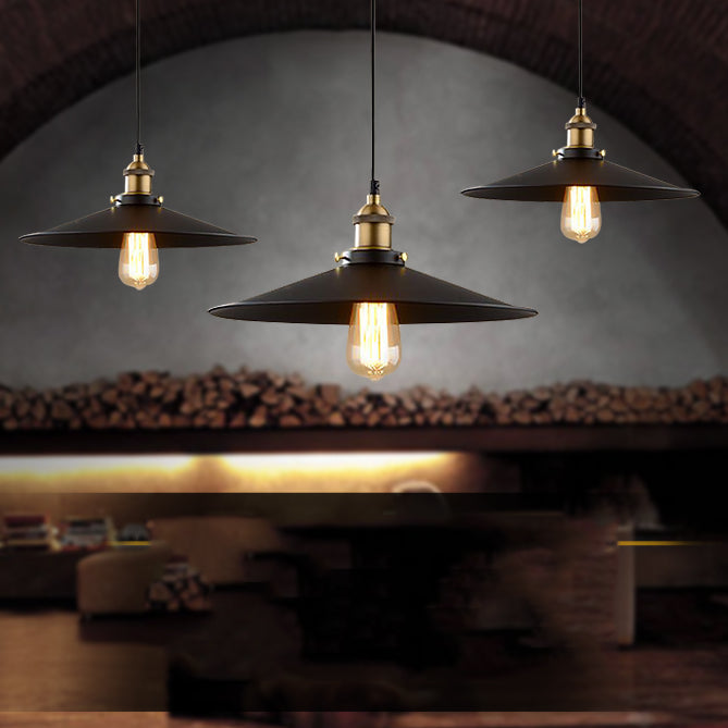 Lampada a sospensione di ferro a bulbo singolo a sospensione a bulbo singola