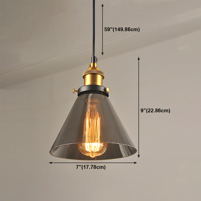 Lampada a sospensione geometrica a bulbina a bulbina a loft in ottone fumio grigio vetro lampada a sospensione