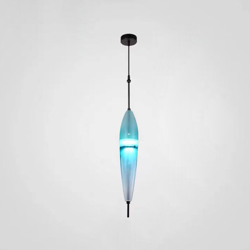 Lampe de suspension en verre de forme ovale créative moderne la lumière suspendue à 1 lumière pour salle à manger