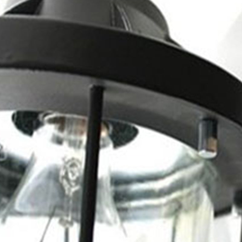 Caged Clear Glass Small Pendant Factory Style 1 Bulb Hanging Light for Restaurant