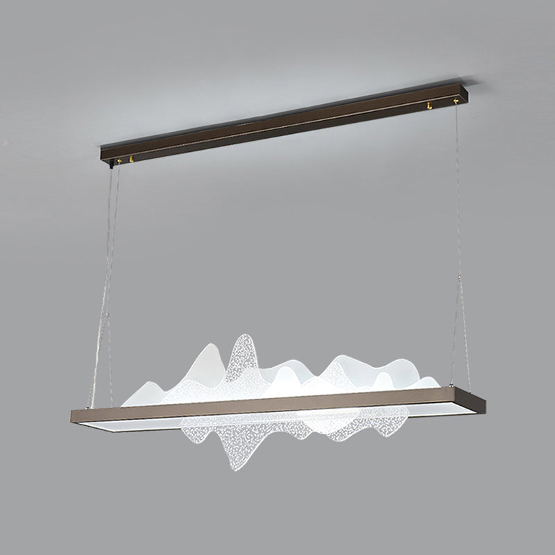 Black Metal Island Lightsing Lámpara de colgantes LED de restaurante moderno con sombra acrílica