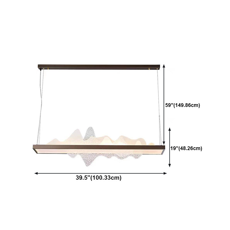 Black Metal Island Lightsing Lámpara de colgantes LED de restaurante moderno con sombra acrílica