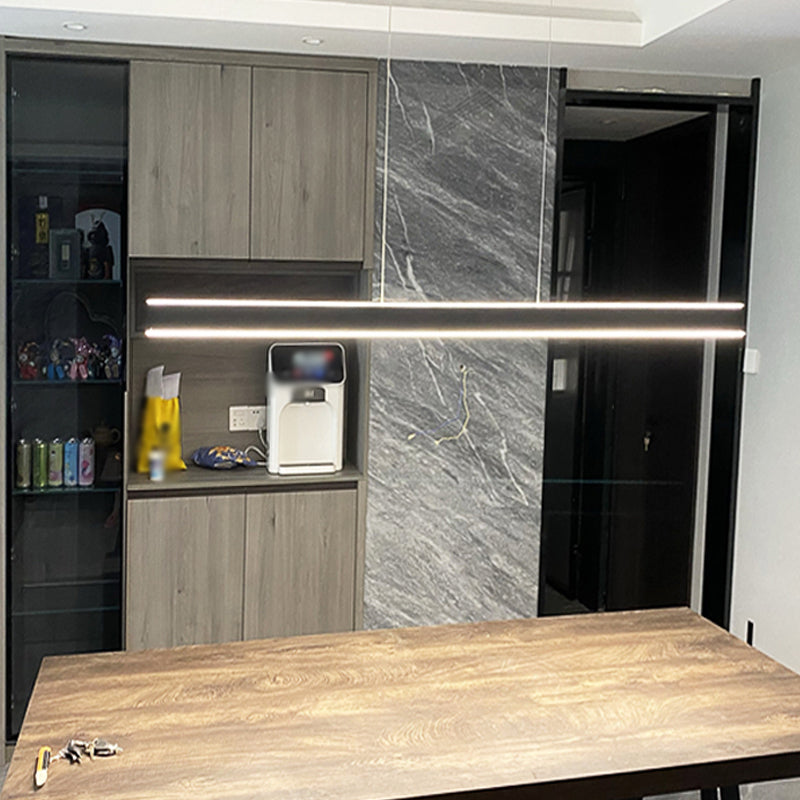 Rechteck Island Leuchte Einfache LED -Restaurant Hängende Lampe mit Acrylschatten