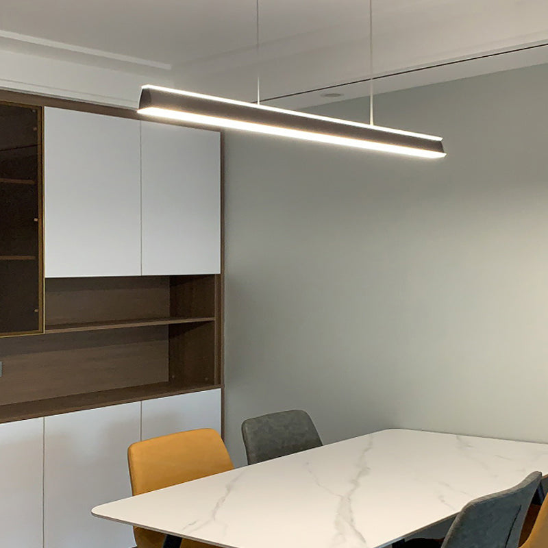 Rechteck Island Leuchte Einfache LED -Restaurant Hängende Lampe mit Acrylschatten
