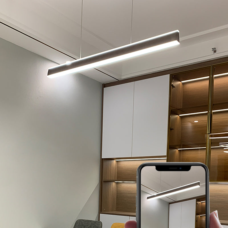 Rechteck Island Leuchte Einfache LED -Restaurant Hängende Lampe mit Acrylschatten