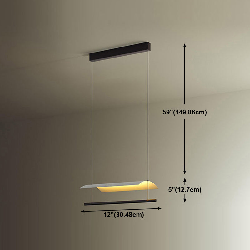 Moderne Geometry Island Leuchte weiße LED -Restaurant Hanging Lampe