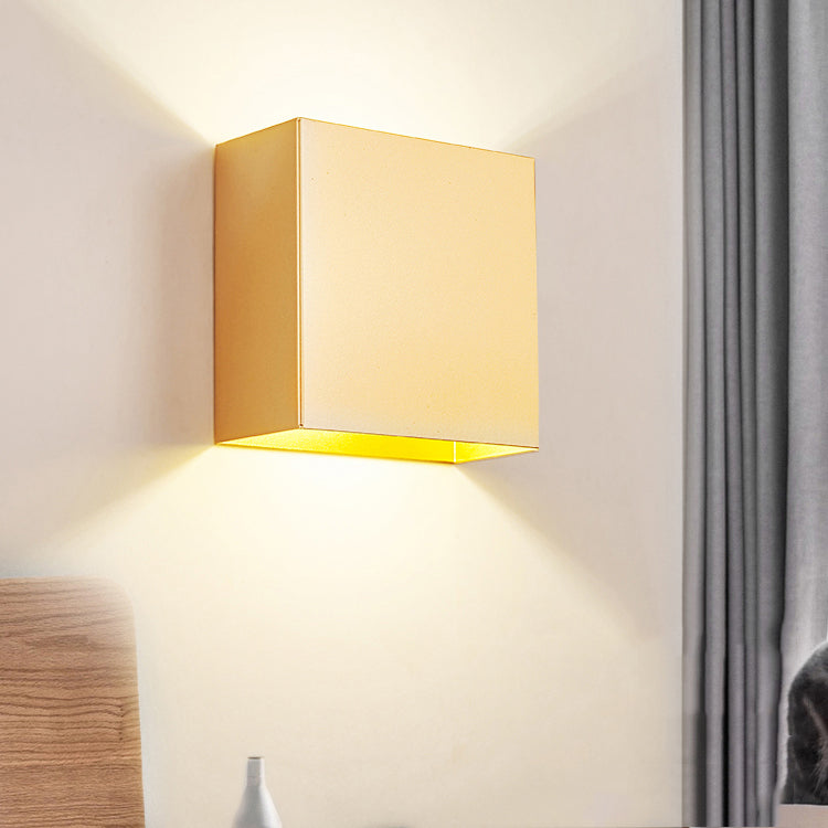 Modern Style Metal Wall Light Geometric 2 Lights Wall Washer for Living Room