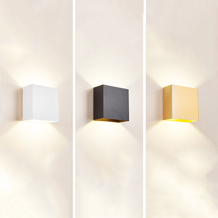 Modern Style Metal Wall Light Geometric 2 Lights Wall Washer for Living Room