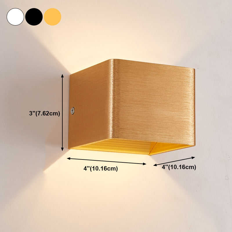 Modern Style Metal Wall Light Geometric 2 Lights Wall Washer for Living Room