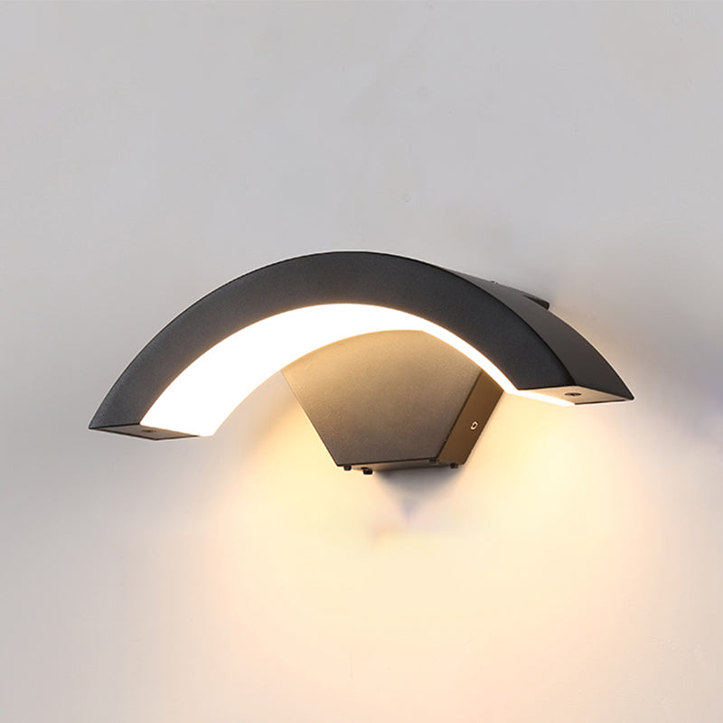 Zeitgenössische schwarze Wandleuchte geometrische Wandscheibe mit Aluminium für draußen