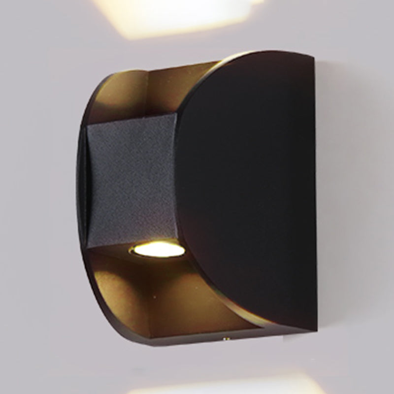 Zeitgenössische schwarze Wandleuchte geometrische Wandscheibe mit Aluminium für draußen