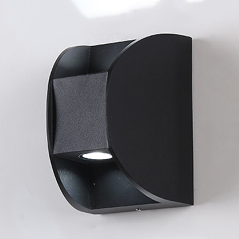 Zeitgenössische schwarze Wandleuchte geometrische Wandscheibe mit Aluminium für draußen