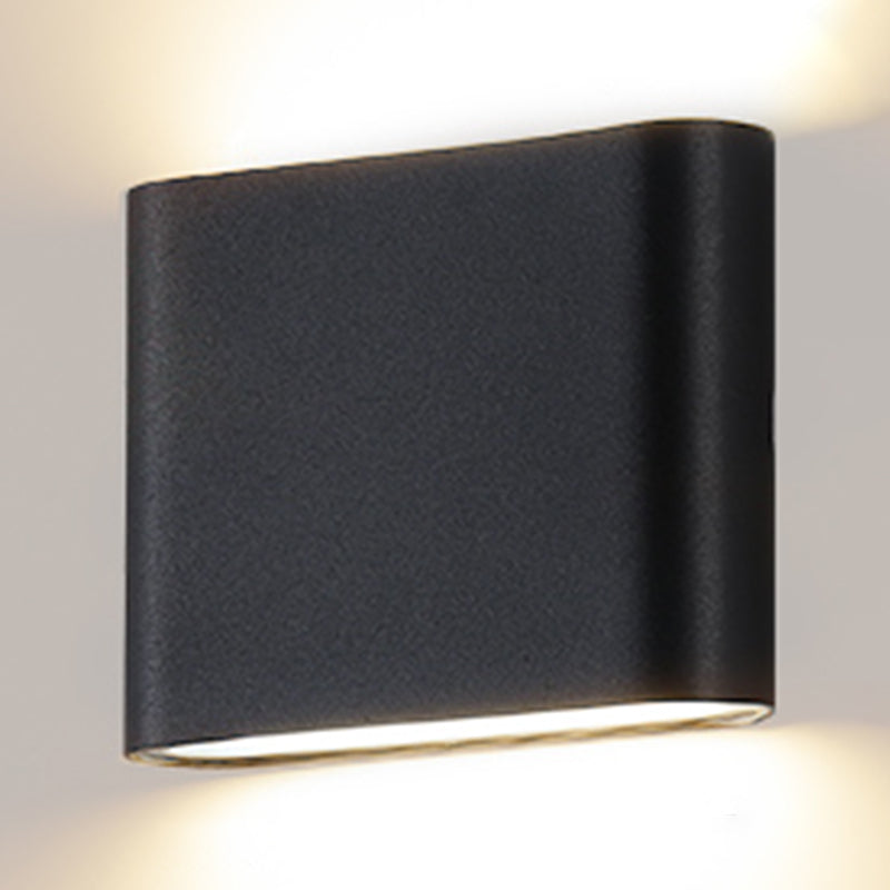 Zeitgenössische schwarze Wandleuchte geometrische Wandscheibe mit Aluminium für draußen