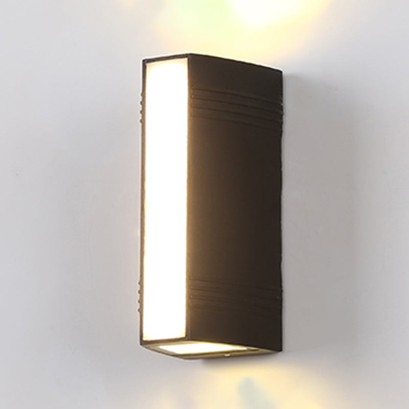 Zeitgenössische schwarze Wandleuchte geometrische Wandscheibe mit Aluminium für draußen