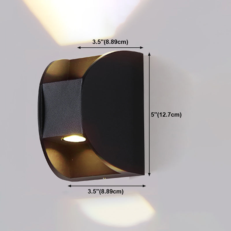 Zeitgenössische schwarze Wandleuchte geometrische Wandscheibe mit Aluminium für draußen
