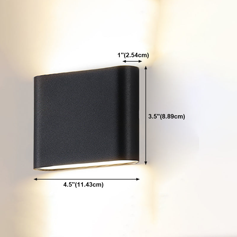 Zeitgenössische schwarze Wandleuchte geometrische Wandscheibe mit Aluminium für draußen