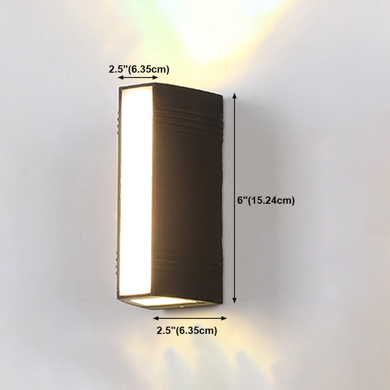 Zeitgenössische schwarze Wandleuchte geometrische Wandscheibe mit Aluminium für draußen
