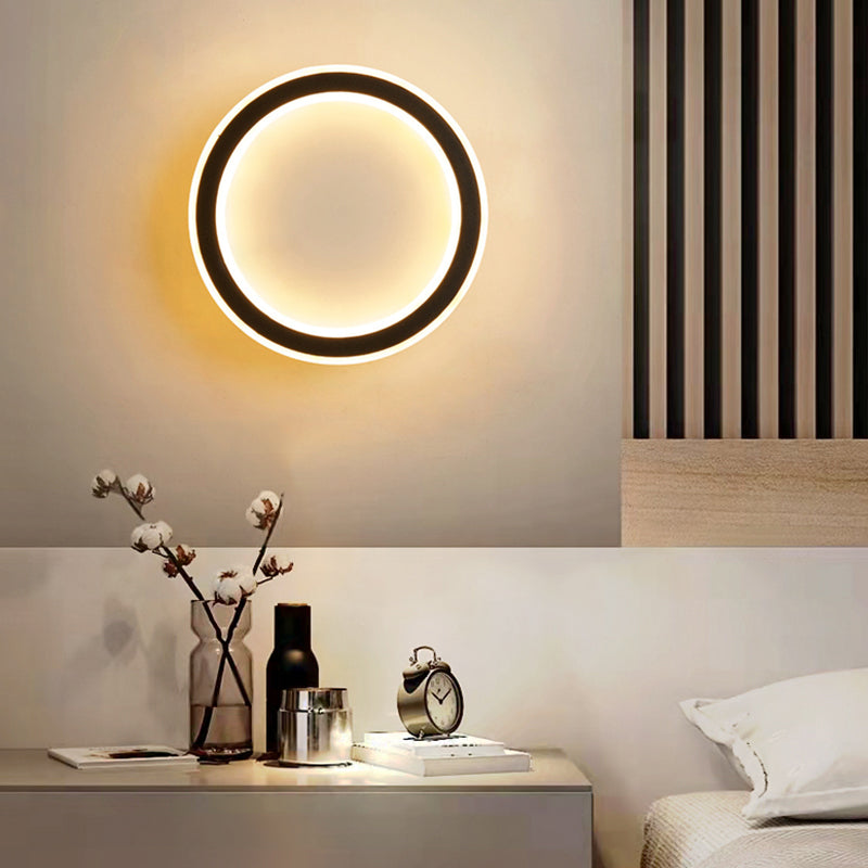 Contemporary Wall Light Geometric Shape LED Wall Sconce with Metal for Bedroom