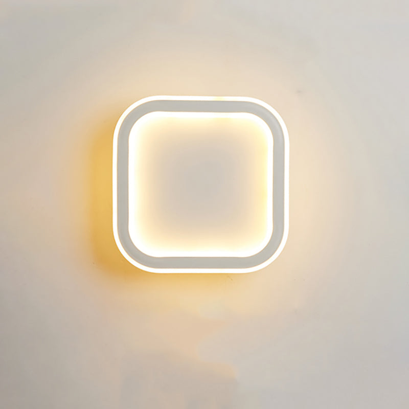 Contemporary Wall Light Geometric Shape LED Wall Sconce with Metal for Bedroom