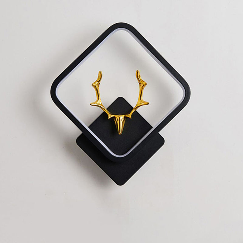 Contemporary Wall Light Geometric Shape LED Wall Sconce with Metal for Bedroom