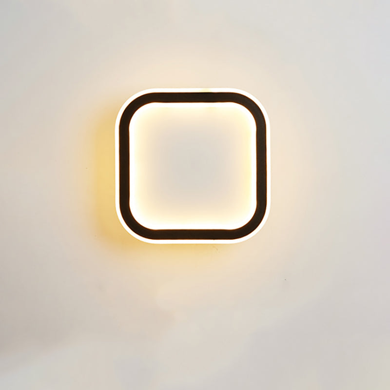 Contemporary Wall Light Geometric Shape LED Wall Sconce with Metal for Bedroom