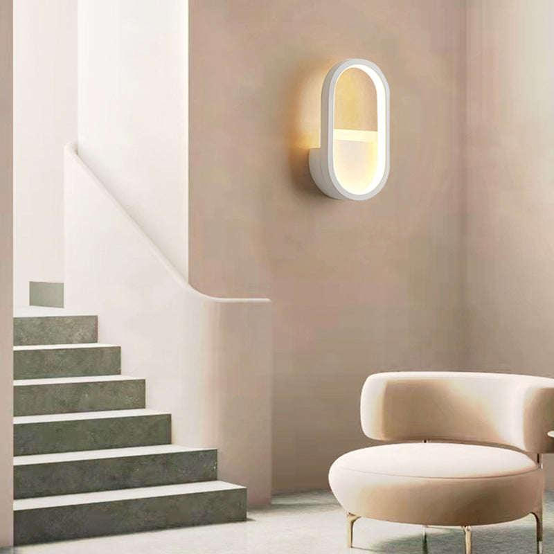 Contemporary Wall Light Geometric Shape LED Wall Sconce with Metal for Bedroom