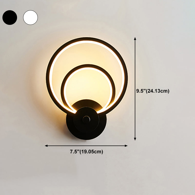 Contemporary Wall Light Geometric Shape LED Wall Sconce with Metal for Bedroom