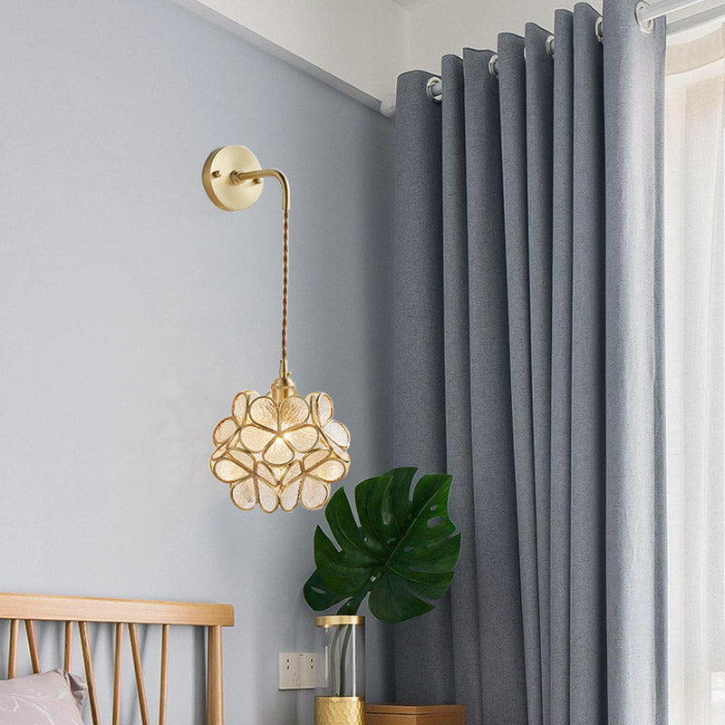 Nordische Wandhalterung Lampe moderne Glasschatten Wandleuchte für Wohnzimmer Schlafzimmer