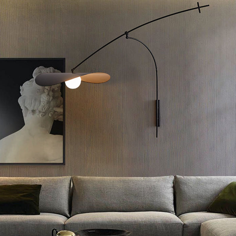 Nordic Style Metal Wall Sconce Adjustable Hat Shape Wall Light for Living Room