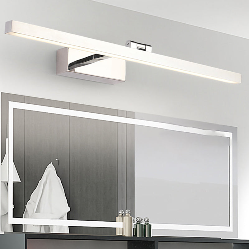 Minimalist Straight Mirror Lighting Metal LED Bathroom Sconce Light Fixture