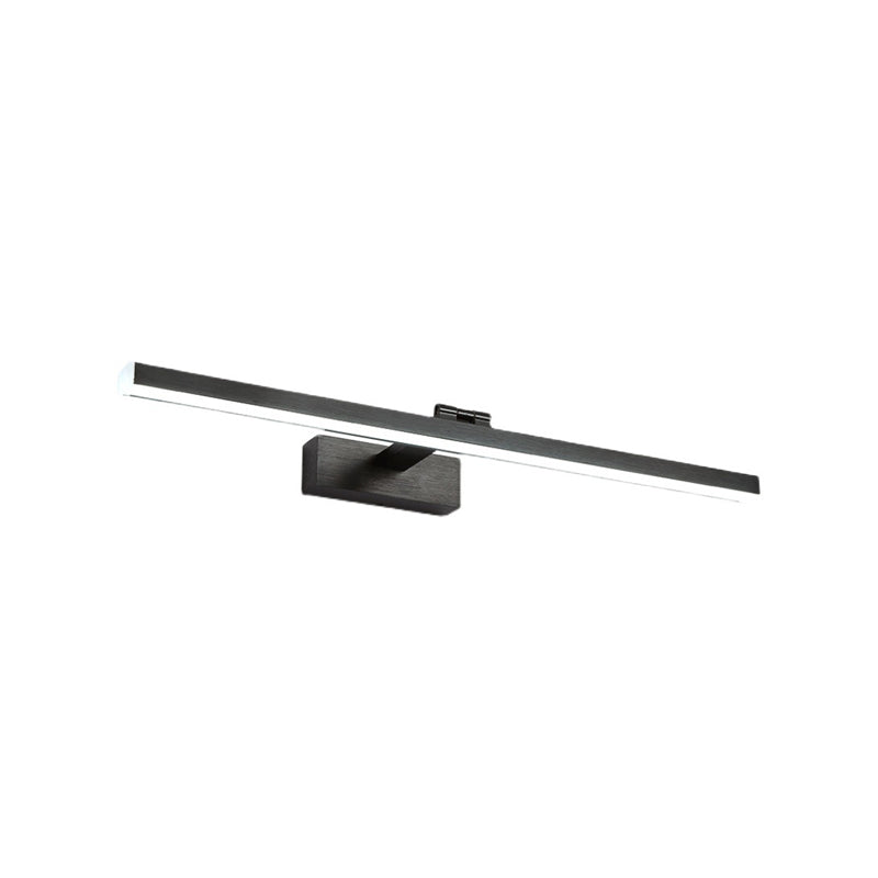 Linear Bathroom Mirror Light Fixture Metal LED Simple Wall Mounted Lamp in Black