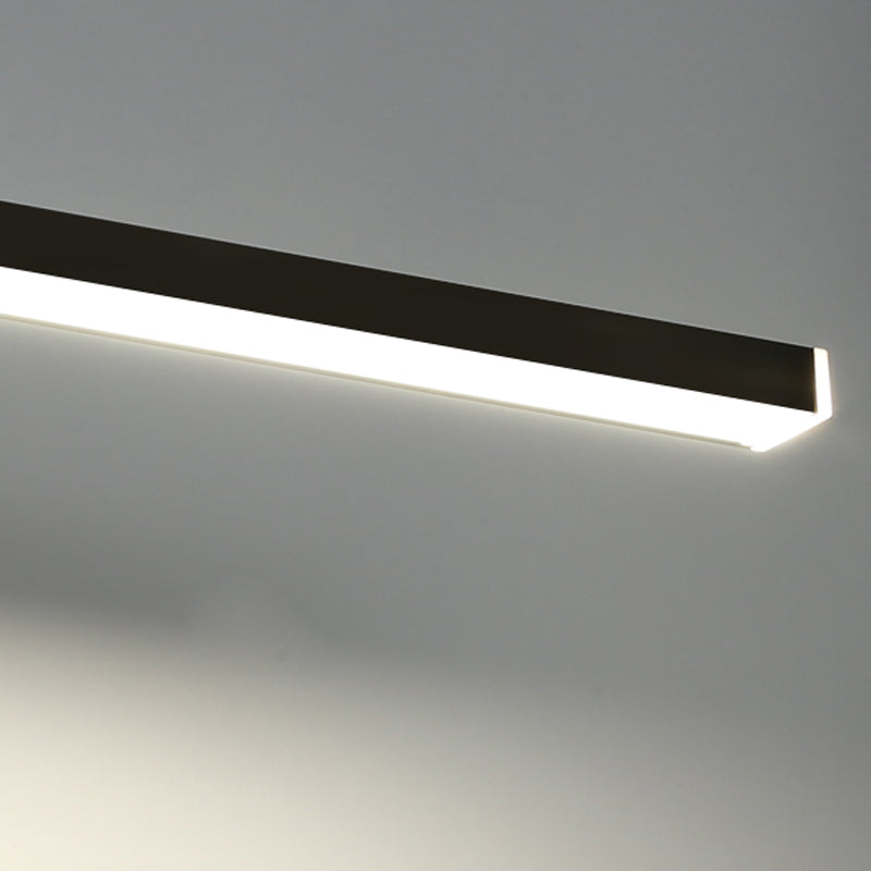 Linear Bathroom Mirror Light Fixture Metal LED Simple Wall Mounted Lamp in Black
